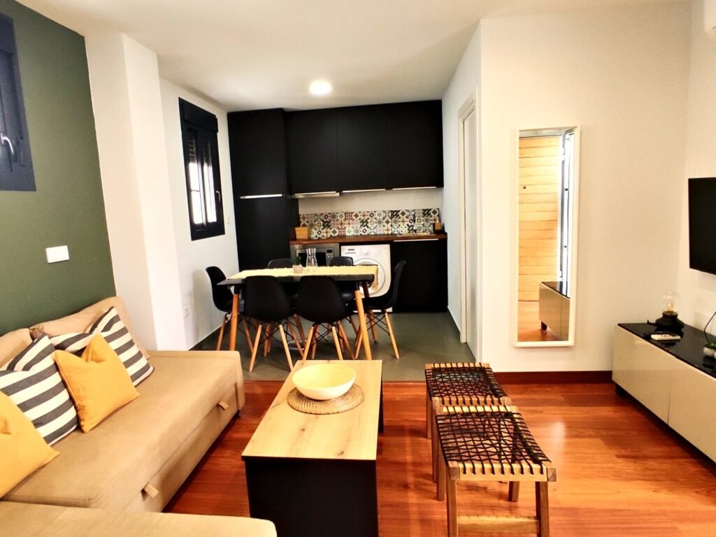 Salón con sofá chaise longue — Apartamento 2, Los Gata Gata, Las Negras